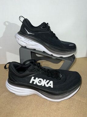 Hoka One One Bondi 8 Women's Size 8D (Wide) Running Shoes Black